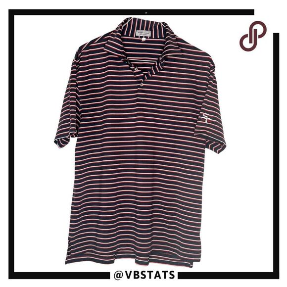 Peter Millar Mens Summer Comfort Stripe Short Sleeve Polo Shirt Multicolor Large - Picture 1 of 8